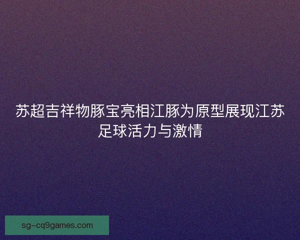 苏超吉祥物豚宝亮相江豚为原型展现江苏足球活力与激情