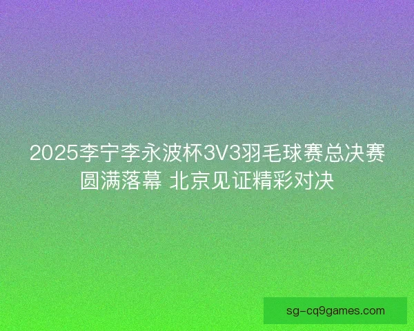 2025李宁李永波杯3V3羽毛球赛总决赛圆满落幕 北京见证精彩对决