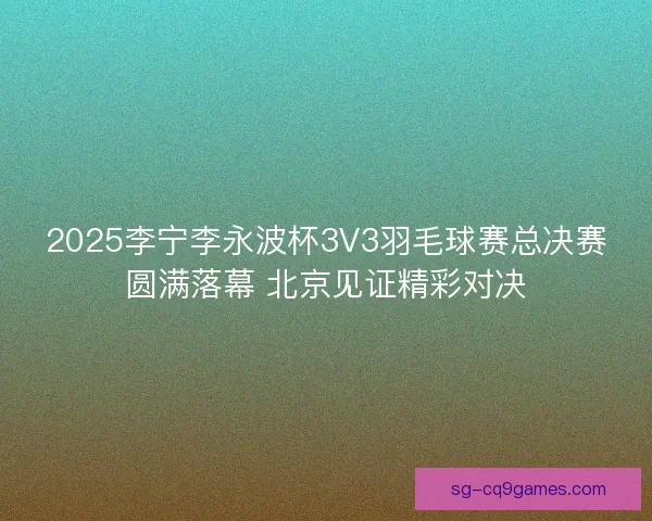 2025李宁李永波杯3V3羽毛球赛总决赛圆满落幕 北京见证精彩对决